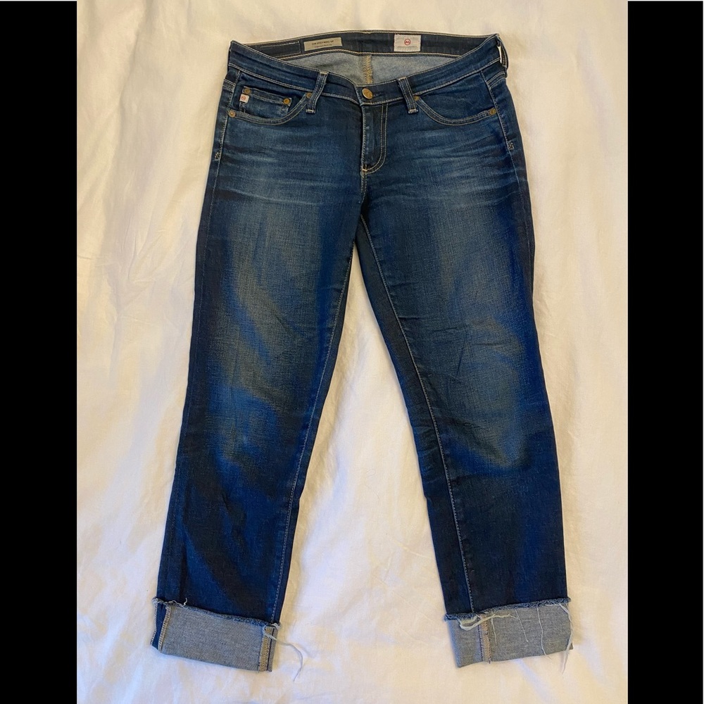 AG Adriano Goldschmied The Stilt Cigarette Roll-Up Med Wash Jeans Size 27